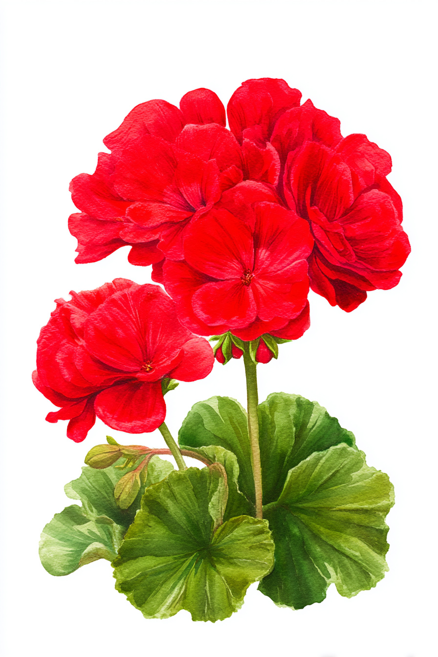 Rote Geranien im Blumenkasten