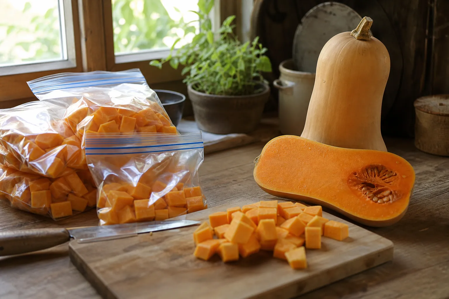 Butternut-Kürbis einfrieren: 3 Methoden – eine ganz ohne Schälen