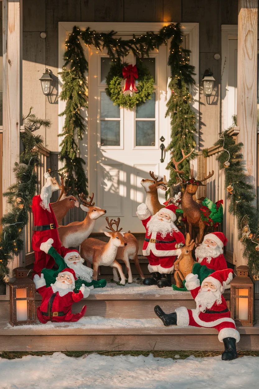 Wechselnde Weihnachtsszenen mit aufstellbaren Figuren