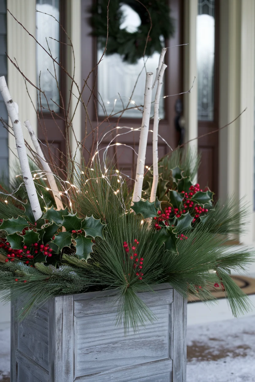 Pflanzkübel mit winterlichen Arrangements gestalten