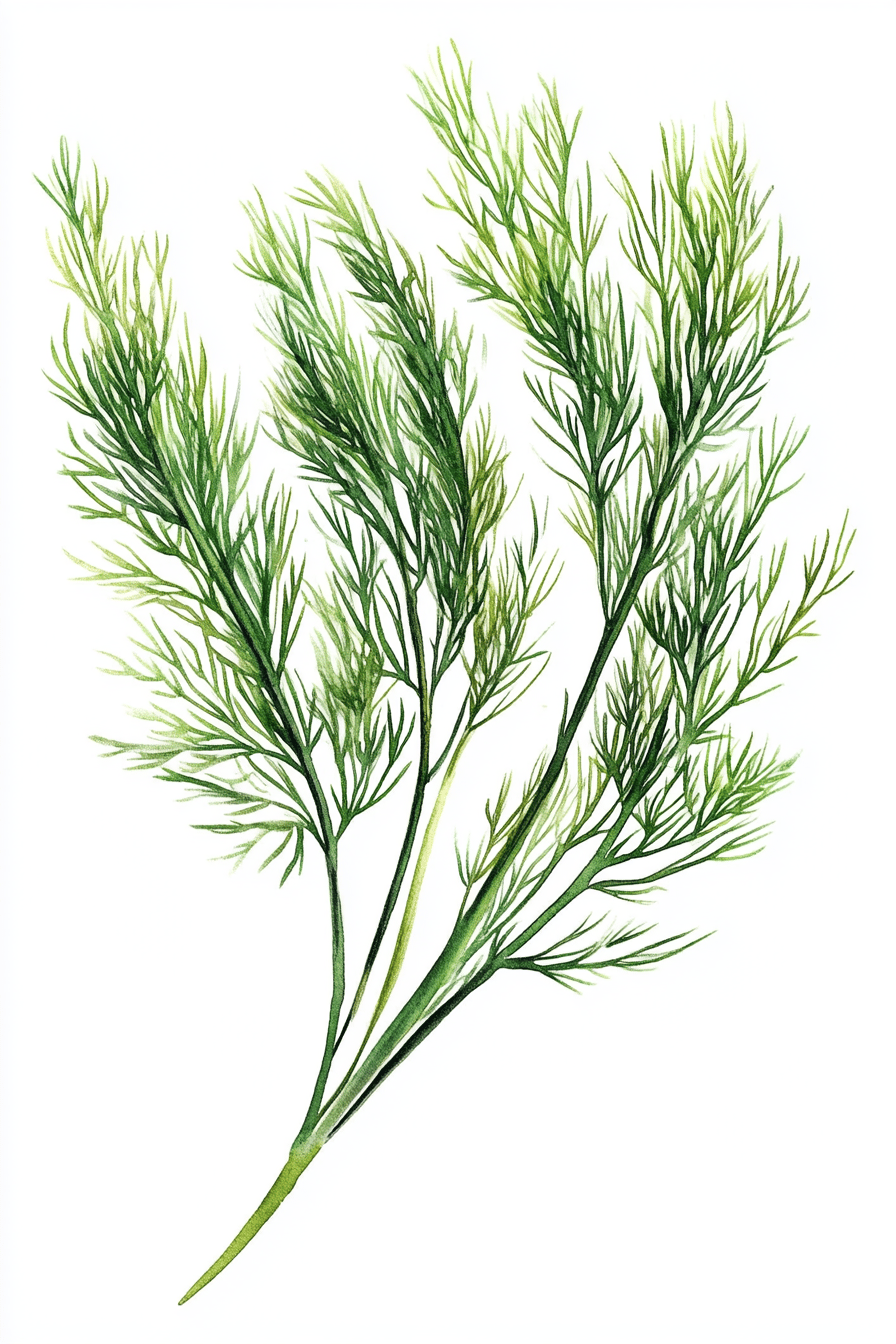 Illustration von frischem Dill.