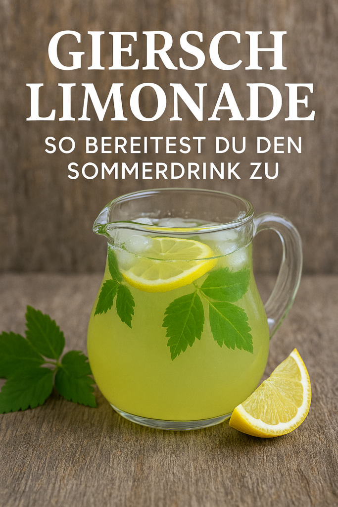 Giersch Limonade mit Zitrone und Eiswürfeln