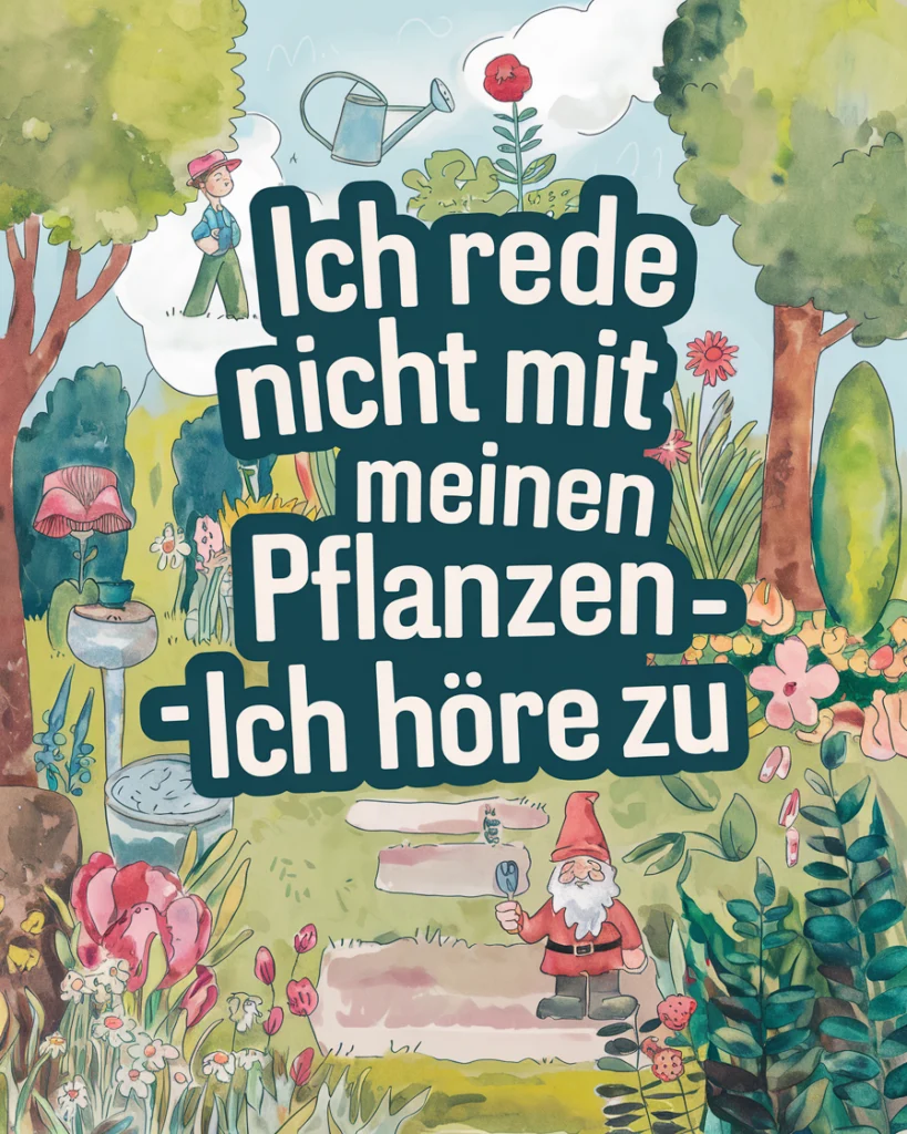 Gartenidyll mit Spruch und Gartenzwerg