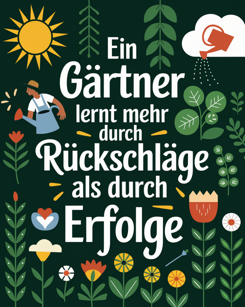 Gärtner lernt durch Rückschläge besser als Erfolge.