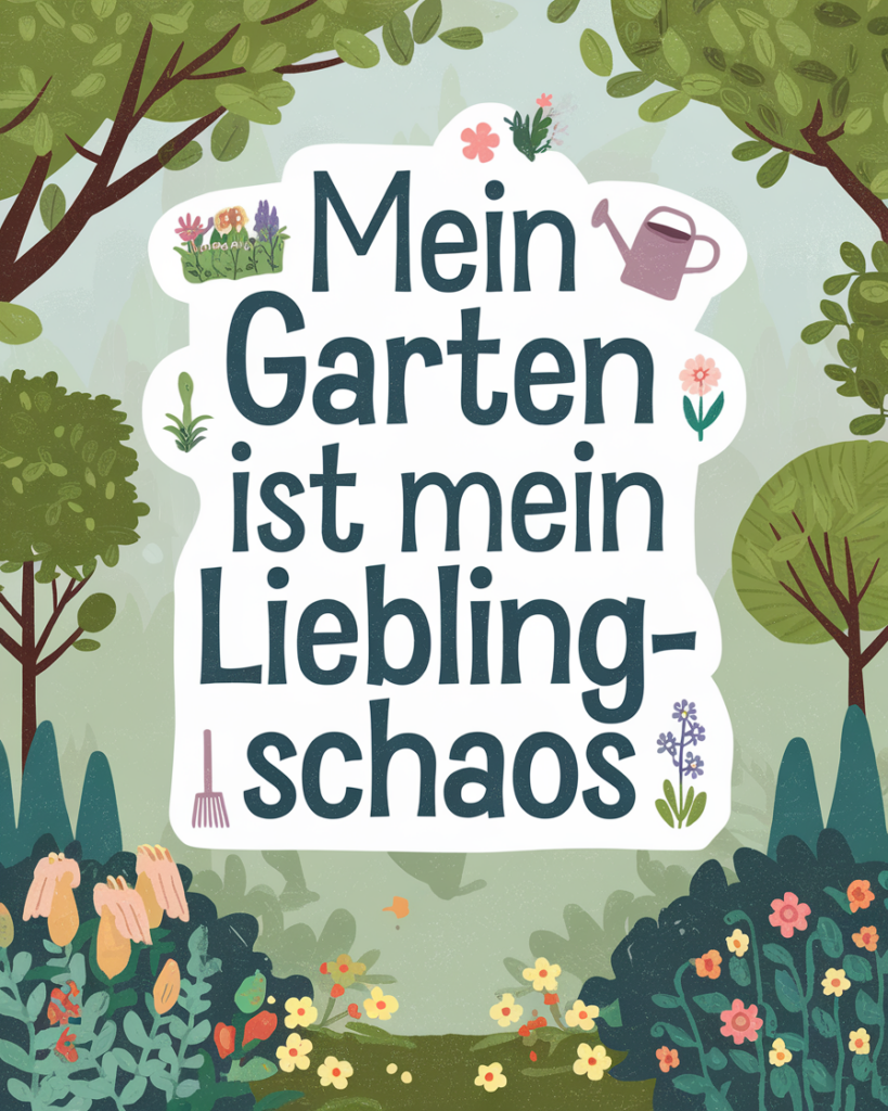 Illustration Garten Spruch Natur Blumen