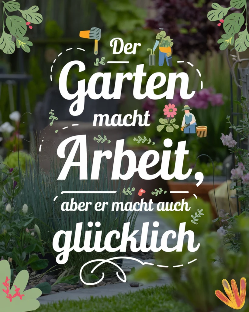 Gartenarbeit macht glücklich und bringt Freude.
