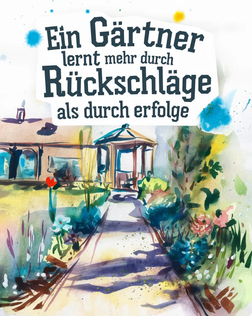 Gärtner lernt aus Rückschlägen, nicht Erfolgen.