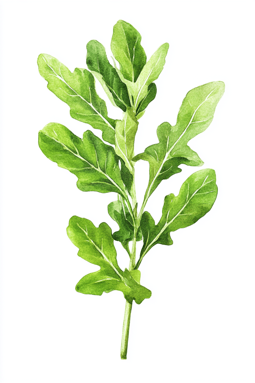 Illustration eines frischen Rucola Strauchs