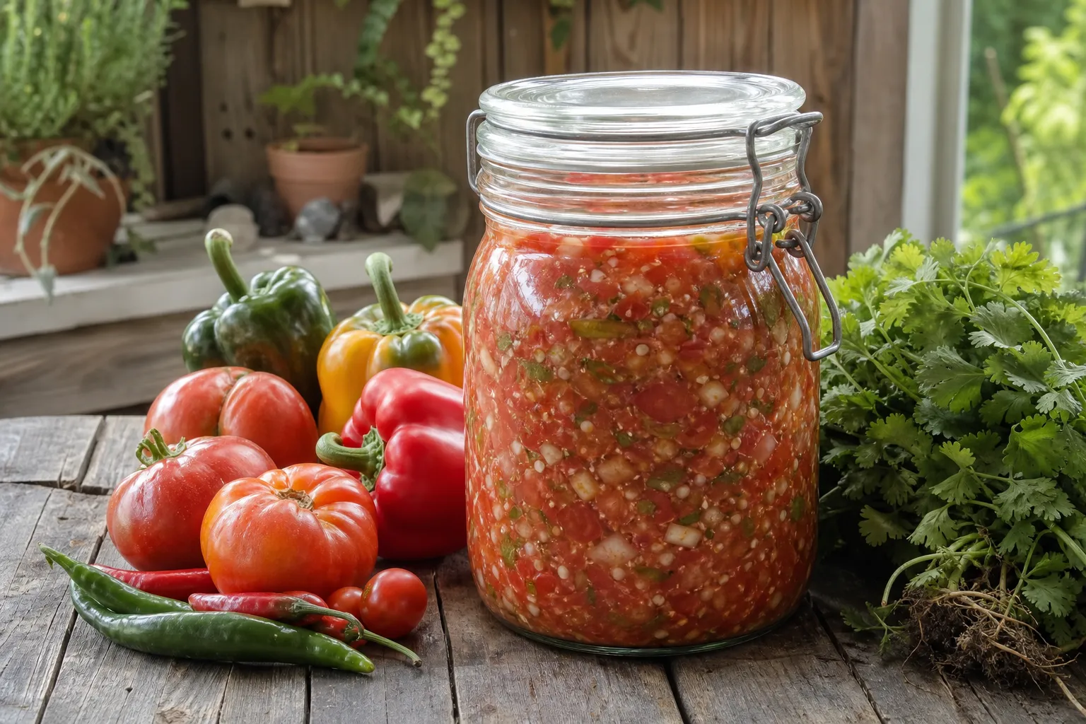 Salsa fermentieren: wilde Milchsäure-Salsa aus der Gartenernte