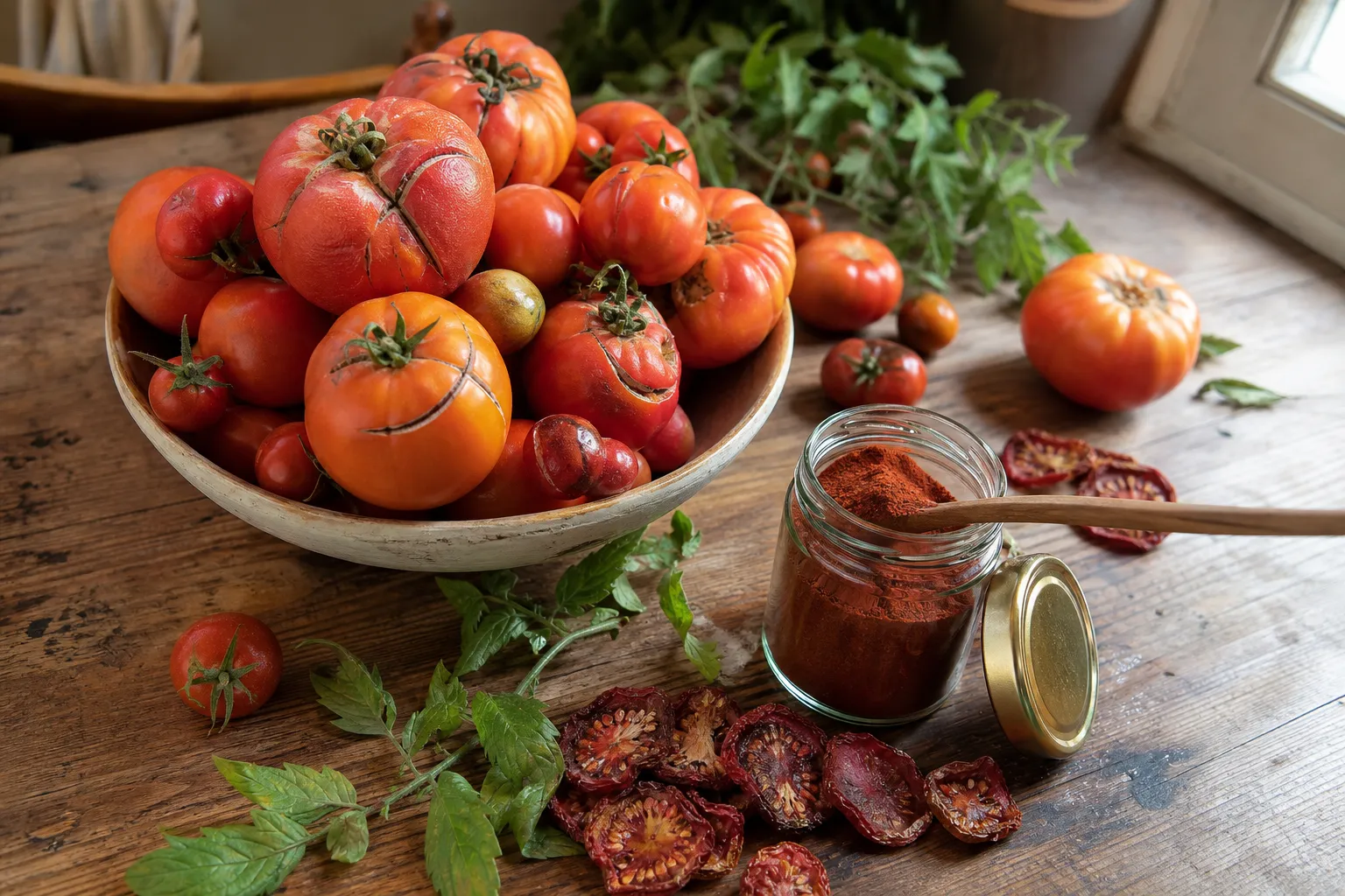 Tomatenpulver selber machen: die ganze Schwemme in ein Glas