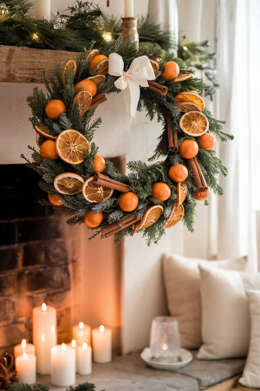 Zimt- und Orangenkranz für den Duft von Weihnachten