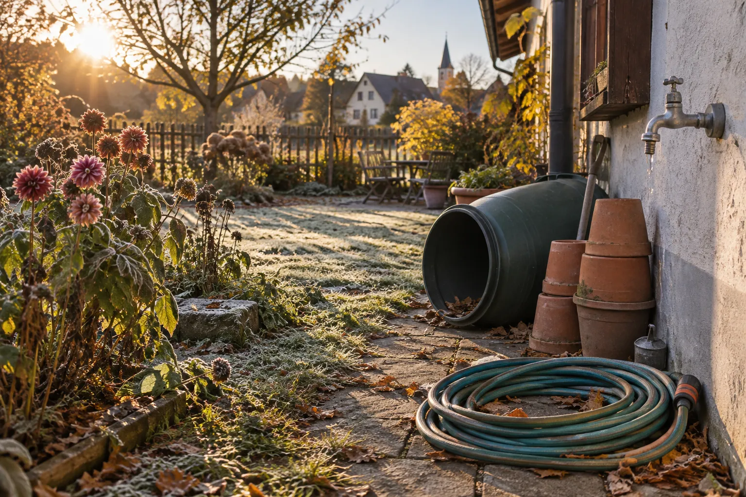 Vor dem ersten Frost: Wasser, Töpfe und Technik winterfest machen