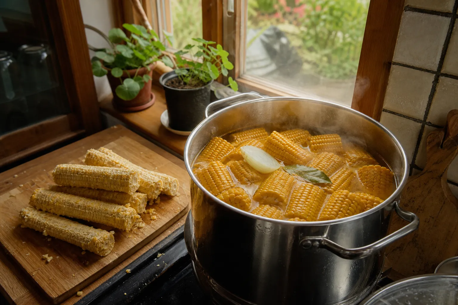 Maiskolben-Brühe: aus abgeknabberten Kolben einen goldenen Fond kochen