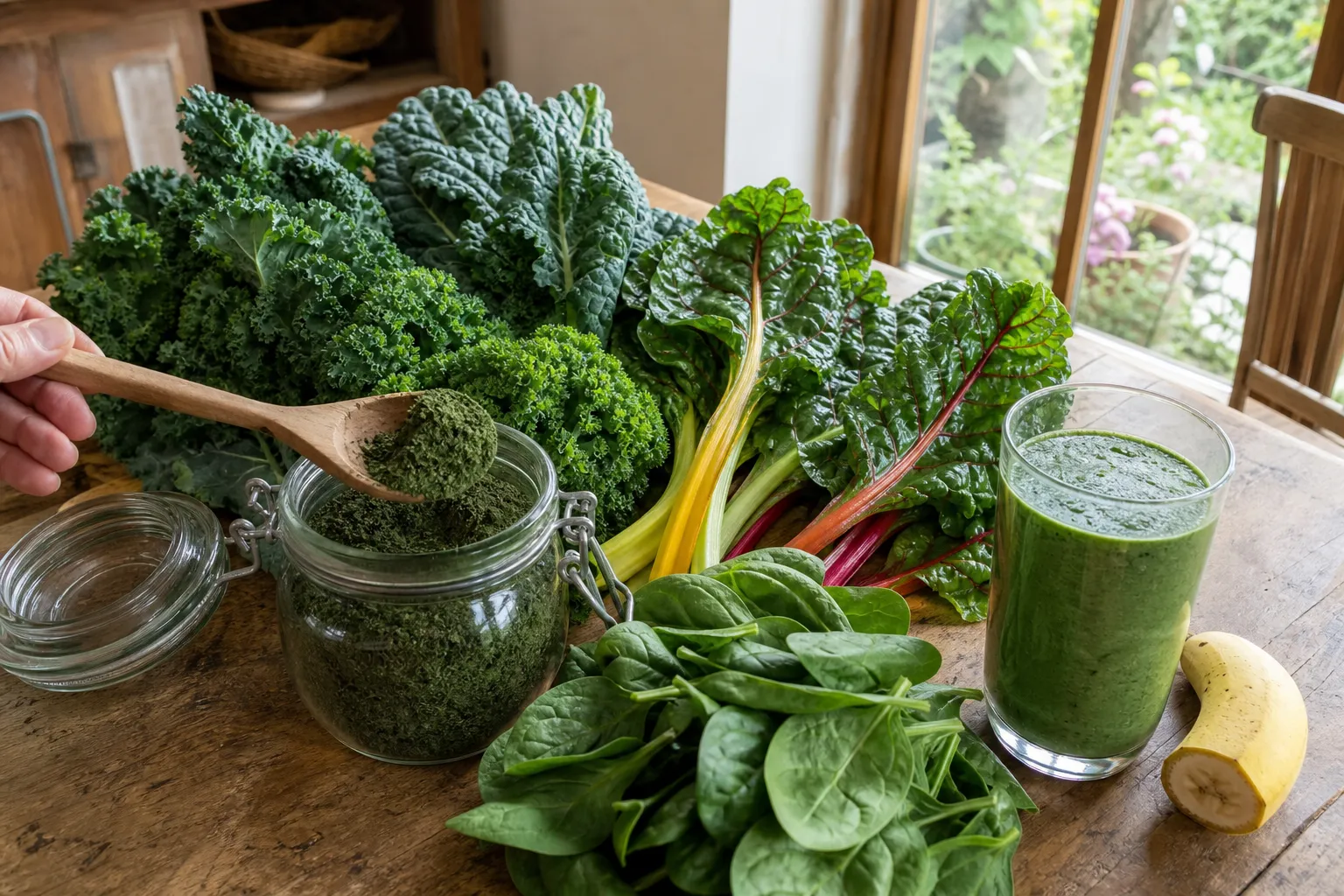 Grünpulver für Smoothies selber machen aus dem Garten