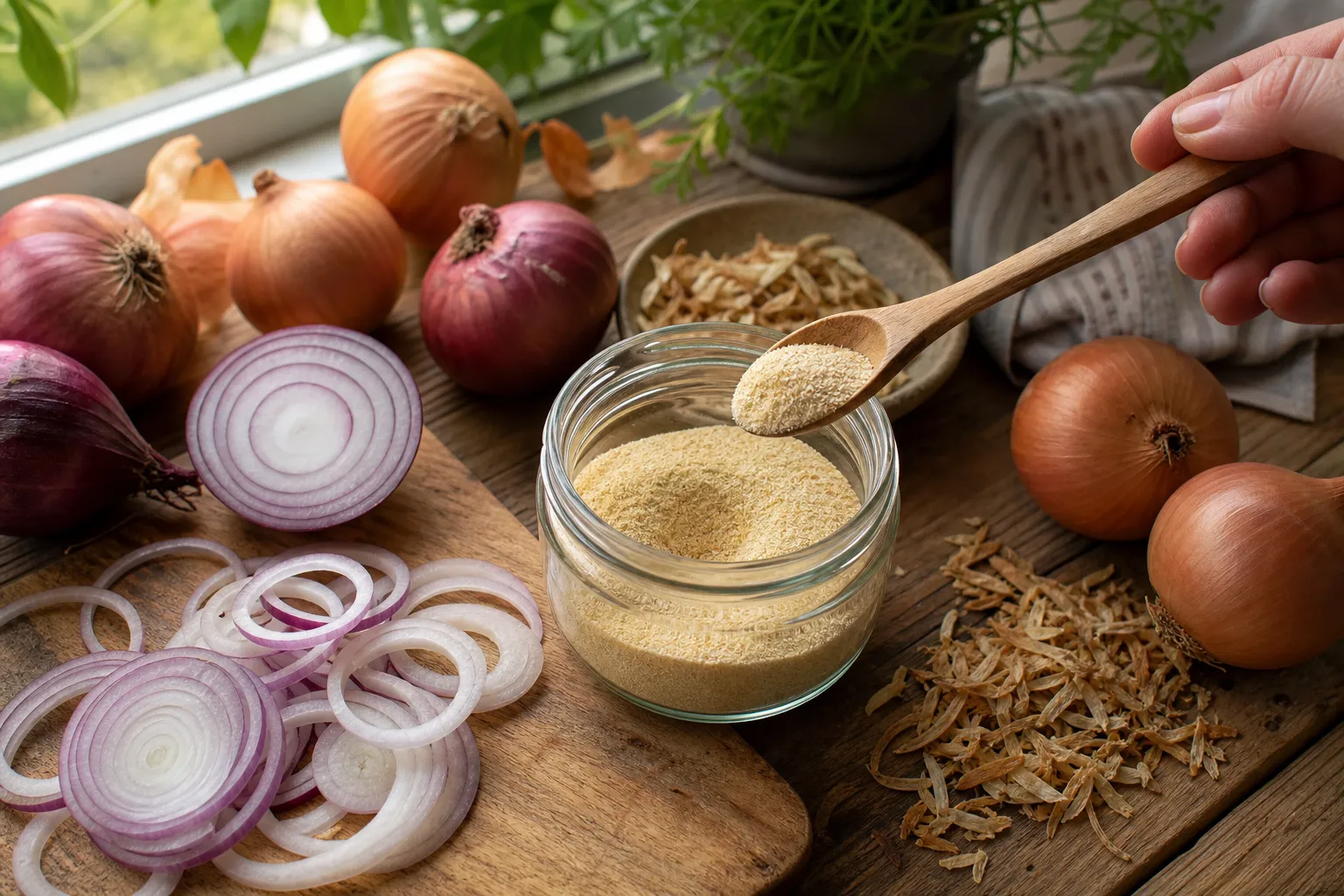 Zwiebelpulver selber machen: die Zwiebelschwemme haltbar würzen