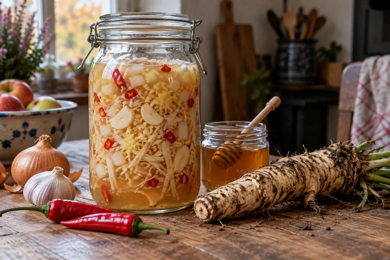 Fire Cider selber machen: scharfer Apfelessig-Auszug aus der Herbsternte