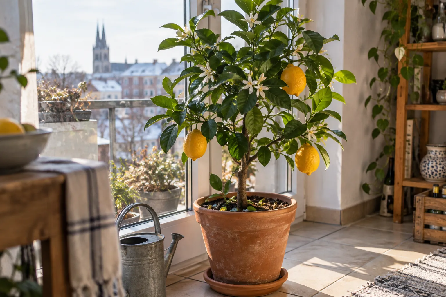 Meyer-Zitrone im Topf: so trägt sie auch auf der Fensterbank