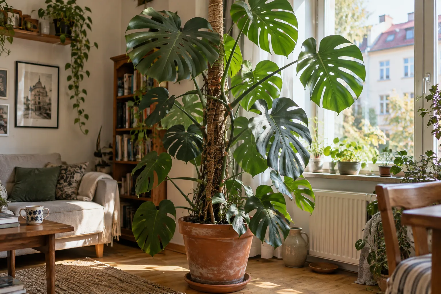 Monstera kippt um: Topf mit fester Kletterhilfe selber bauen